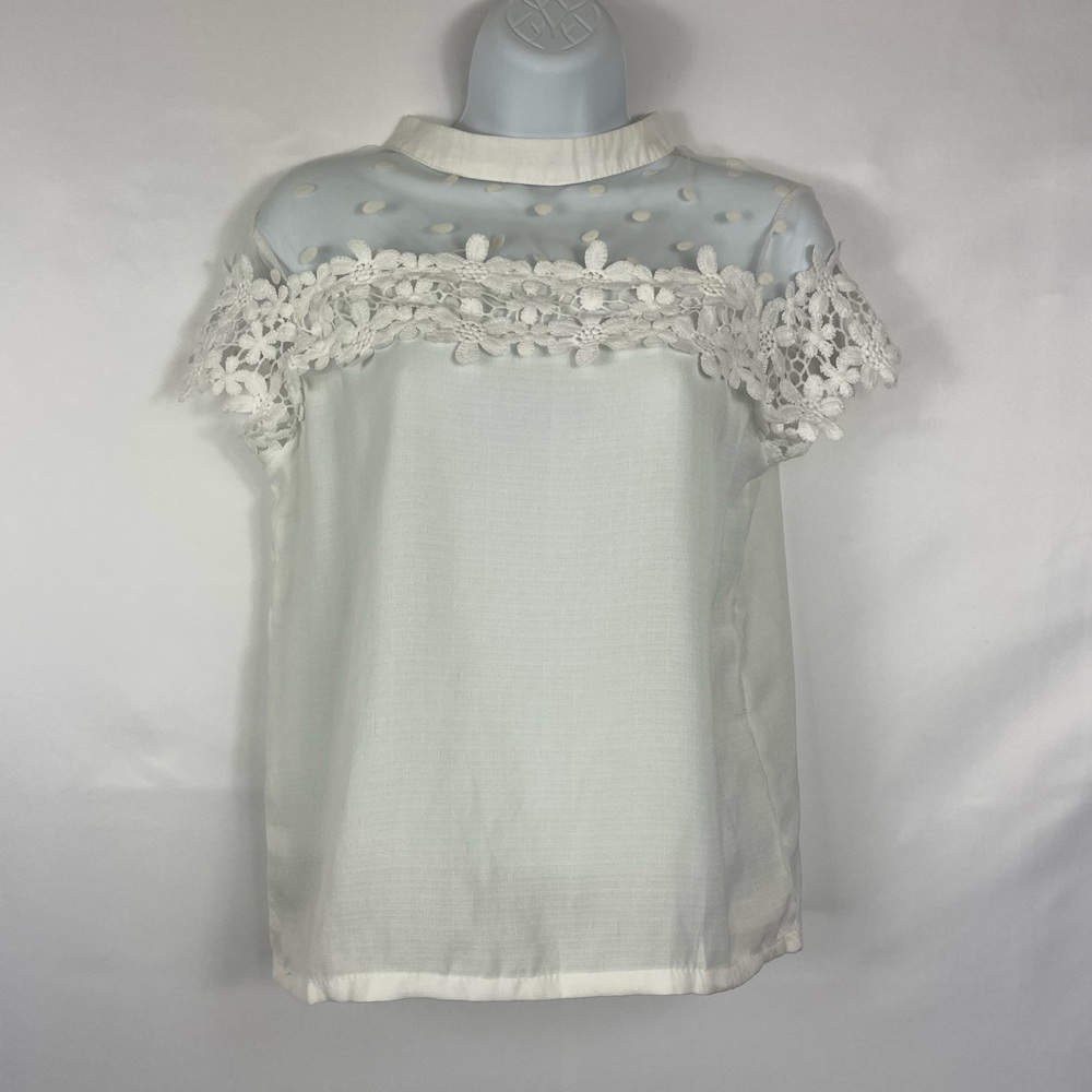 SHEIN White Lace Blouse Women M